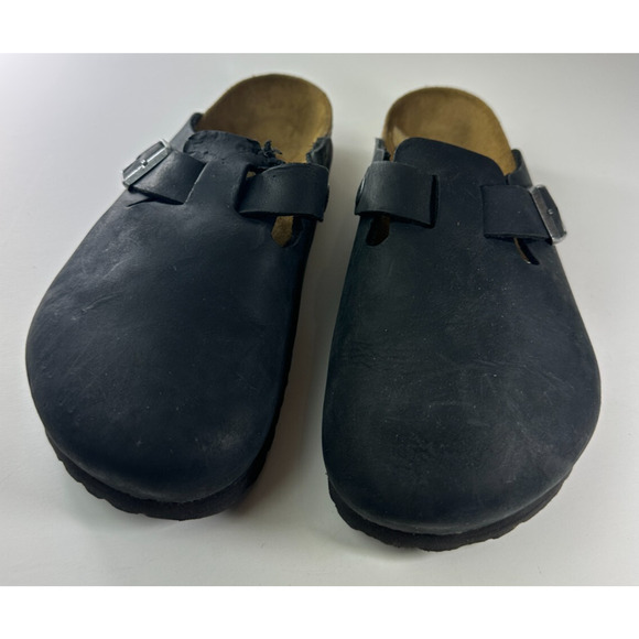 *Damaged* Birkenstock Boston Slip On Clog Mules Black Size 38 US 7 L7 M5 *Flawed - Picture 15 of 16